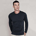 Noir - Back - T-shirt à manches longues coupe cintrée Kariban pour homme