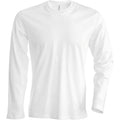 Blanc - Front - T-shirt à manches longues coupe cintrée Kariban pour homme