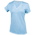 Bleu ciel - Front - Kariban - T-shirt à manches courtes et col en V - Femme