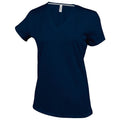 Bleu marine - Front - Kariban - T-shirt à manches courtes et col en V - Femme