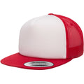 Blanc - Rouge - Pack Shot - Yupoong - Casquette trucker