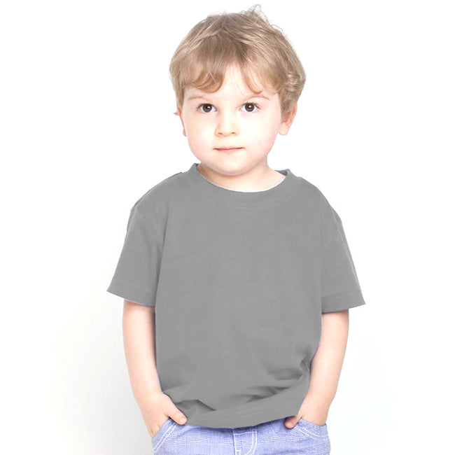 Gris - Back - Larkwood - T-shirt à manches courtes 100% coton - Bébé et enfant