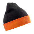 Noir - orange - Front - Result Genuine Recycled - Bonnet COMPASS - Adulte