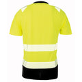 Jaune fluo - noir - Back - Result Genuine Recycled - T-Shirt de sécurité - Homme