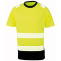 Jaune fluo - noir - Front - Result Genuine Recycled - T-Shirt de sécurité - Homme