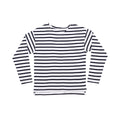 Blanc - bleu marine - Front - Babybugz - T-shirt BRETON - Enfant
