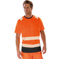 Orange fluo - noir - Back - Result Genuine Recycled - T-Shirt de sécurité - Homme