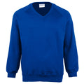 Bleu roi - Front - Maddins - Sweatshirt à col en V - Enfant unisexe