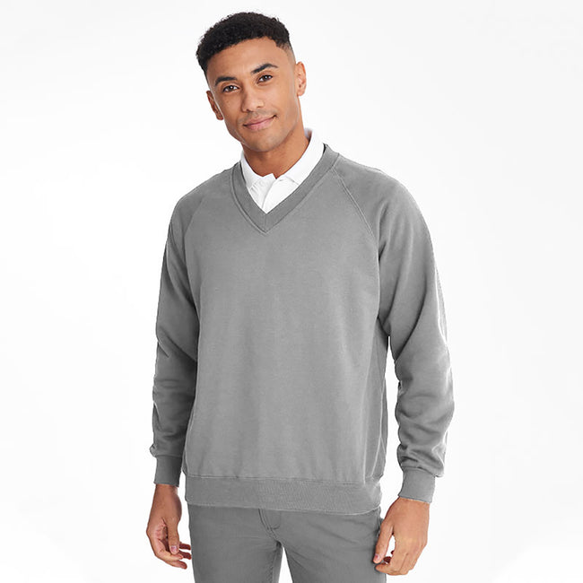 Gris Oxford - Back - Maddins - Sweatshirt avec col en V - Homme