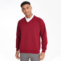 Rouge - Back - Maddins - Sweatshirt avec col en V - Homme