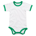 Blanc - Vert - Front - Babybugz - Body RINGER - Bébé