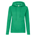 Vert kelly - Front - Fruit of the Loom - Sweat à capuche CLASSIC 80-20 - Femme