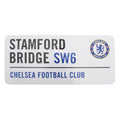 Blanc-Noir-Bleu - Front - Chelsea FC - Panneau de rue métallique officiel