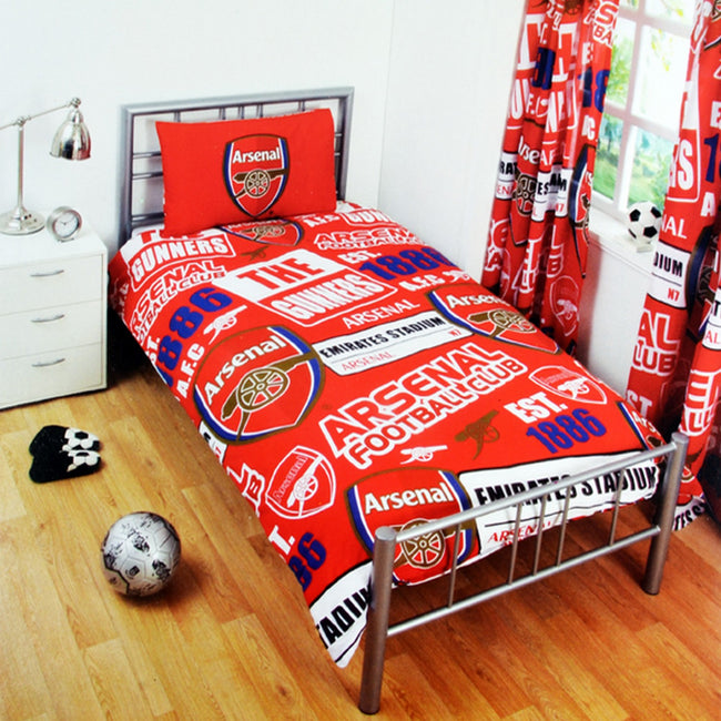 Rouge - Front - Arsenal FC - Parure officielle pour lit simple ou double