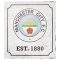 Blanc-Noir - Front - Manchester City FC - Plaque décorative style rétro