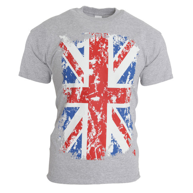 Gris sport - Front - T-shirt à manches courtes à motif Union Jack - Homme