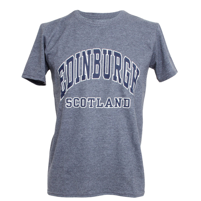 Bleu marine - Front - T-shirt à manches courtes imprimé Edinburgh Scotland - Homme