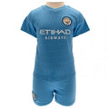 Bleu ciel - Blanc - Front - Manchester City FC - Ensemble t-shirt et short - Bébé
