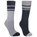 Noir-Gris - Front - Trespass - Lot de 2 paires de chaussettes de randonnée HITCHED - Homme