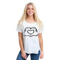 Blanc - Side - Disney - T-shirt LOVE HANDS - Femme