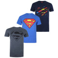 Bleu marine - Bleu - Gris - Front - Superman - T-shirts - Homme