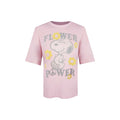 Rose clair - Front - Peanuts - T-shirt FLOWER POWER - Femme