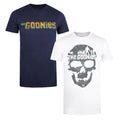 Bleu marine - Blanc - Front - The Goonies - T-shirts - Homme