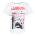 Blanc - Rouge - Bleu - Front - Jaws - T-shirt - Femme