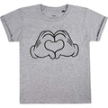 Gris chiné - Front - Disney - T-shirt LOVE HANDS - Fille