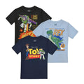 Bleu - Marron - Blanc - Front - Toy Story - T-shirts BUZZ WOODY & REX - Garçon