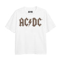 Blanc - Marron - Front - AC-DC - T-shirt - Fille