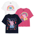 Blanc - Rose - Bleu marine - Front - Peppa Pig - T-shirts - Fille