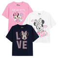 Rose - Blanc - Bleu marine - Front - Disney - T-shirts MINNIE MOUSE & DAISY - Fille