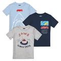 Bleu - Bleu marine - Gris - Front - Jaws - T-shirts NO SWIMMING - Garçon