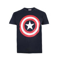 Bleu marine - Rouge - Blanc - Front - Captain America - T-shirt - Garçon