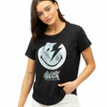 Noir - Side - SmileyWorld - T-shirt ROCK - Femme