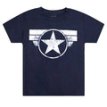 Bleu marine - Front - Captain America - T-shirt - Garçon