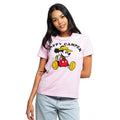 Rose clair - Noir - Jaune - Side - Disney - T-shirt HAPPY CAMPER - Femme