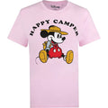 Rose clair - Noir - Jaune - Front - Disney - T-shirt HAPPY CAMPER - Femme