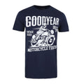 Bleu marine - Blanc - Front - Goodyear - T-shirt - Homme