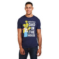 Bleu marine - Side - The Simpsons - T-shirt GREATEST DAD IN THE HOUSE - Homme