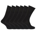 Noir - Back - FLOSO - Chaussettes unies 100% coton (Lot de 6 paires) - Femme