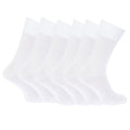 Blanc - Back - FLOSO - Chaussettes unies 100% coton (Lot de 6 paires) - Femme