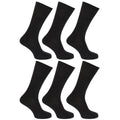 Noir - Front - FLOSO - Chaussettes unies 100% coton (Lot de 6 paires) - Femme