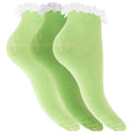 Tons verts - Front - Chaussettes courtes (3 paires) - Femme