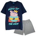 Front - Peppa Pig - Ensemble de pyjama court HERO OF THE DAY - Homme