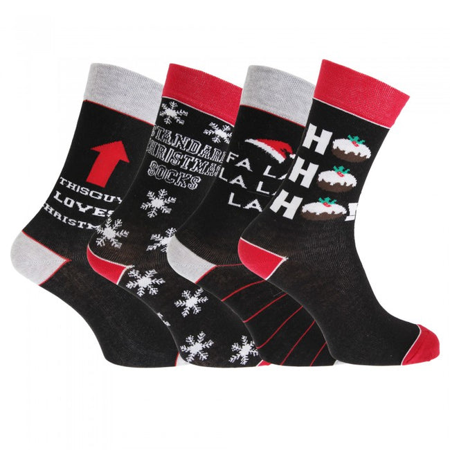 Front - Christmas Greeting Novelty - Assortiment de chaussettes (4 paires)