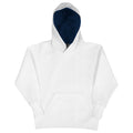 Blanc-Bleu marine - Front - SG - Sweatshirt à capuche unisexe - Enfant