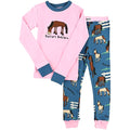 Rose - Bleu - Marron - Side - Battles - LazyOne Pyjama enfants manches longues
