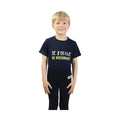 Bleu marine - Jaune - Front - Little Knight - T-shirt BE BRAVE - Enfant